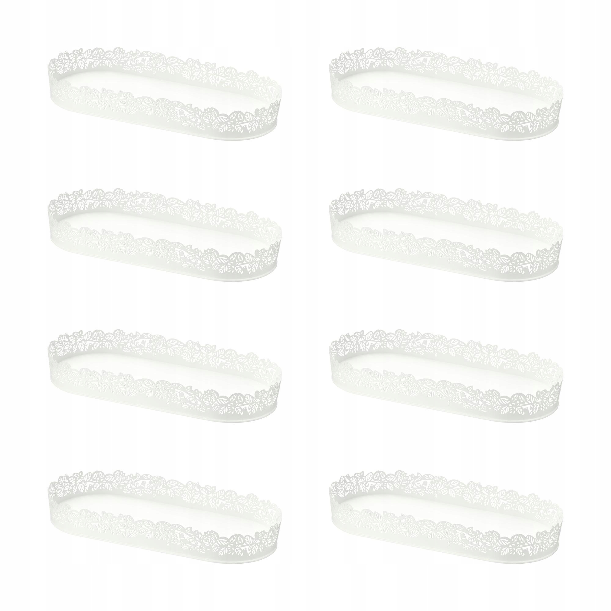 8 ks Podstavec na svíčku Samverka Ovál Bílý 35x15 cm