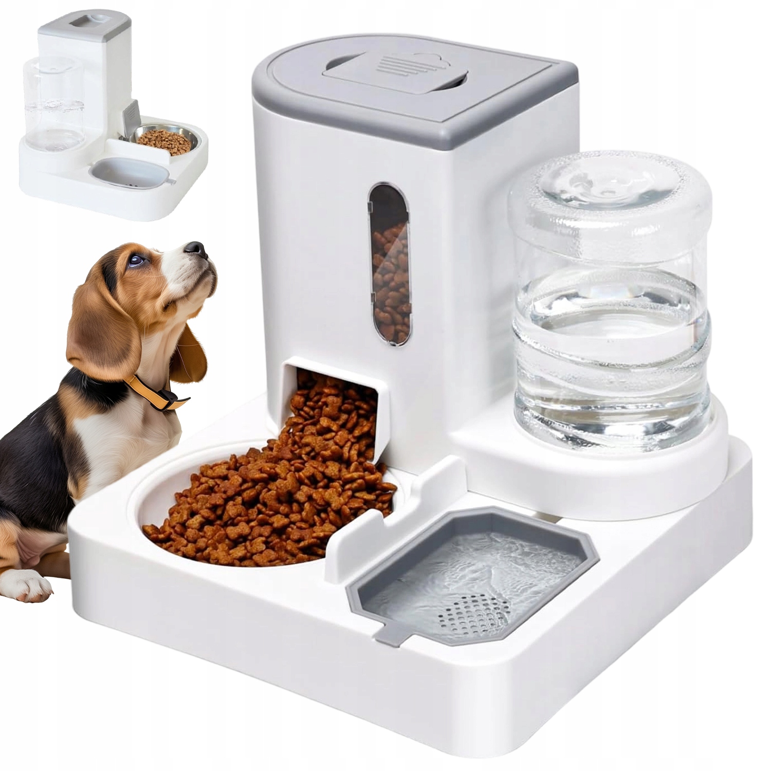 Levně Automatické Krmítko 2V1 Krmítko Pro Kočky Psa 2.2L Krmivo 1L Králičí Voda