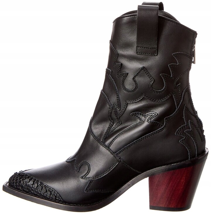 Zadig Voltaire Cara Plus přírodní kůže kovbojské boty 36 Leather černé