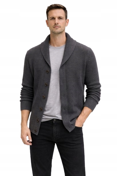 Selected Homme Šedý Pánský Svetr Rozepínatelný Na Knoflíky L N1C