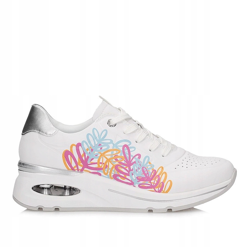 Bílé polobotky dámské tenisky Remonte D2H02-80 na platformě