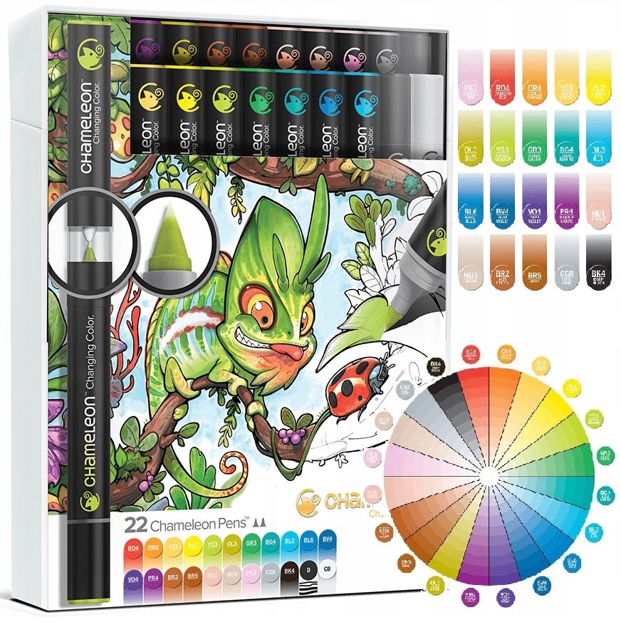 Pisaki markery tonalne Zmieniające Kolor 22 Deluxe Set Chameleon