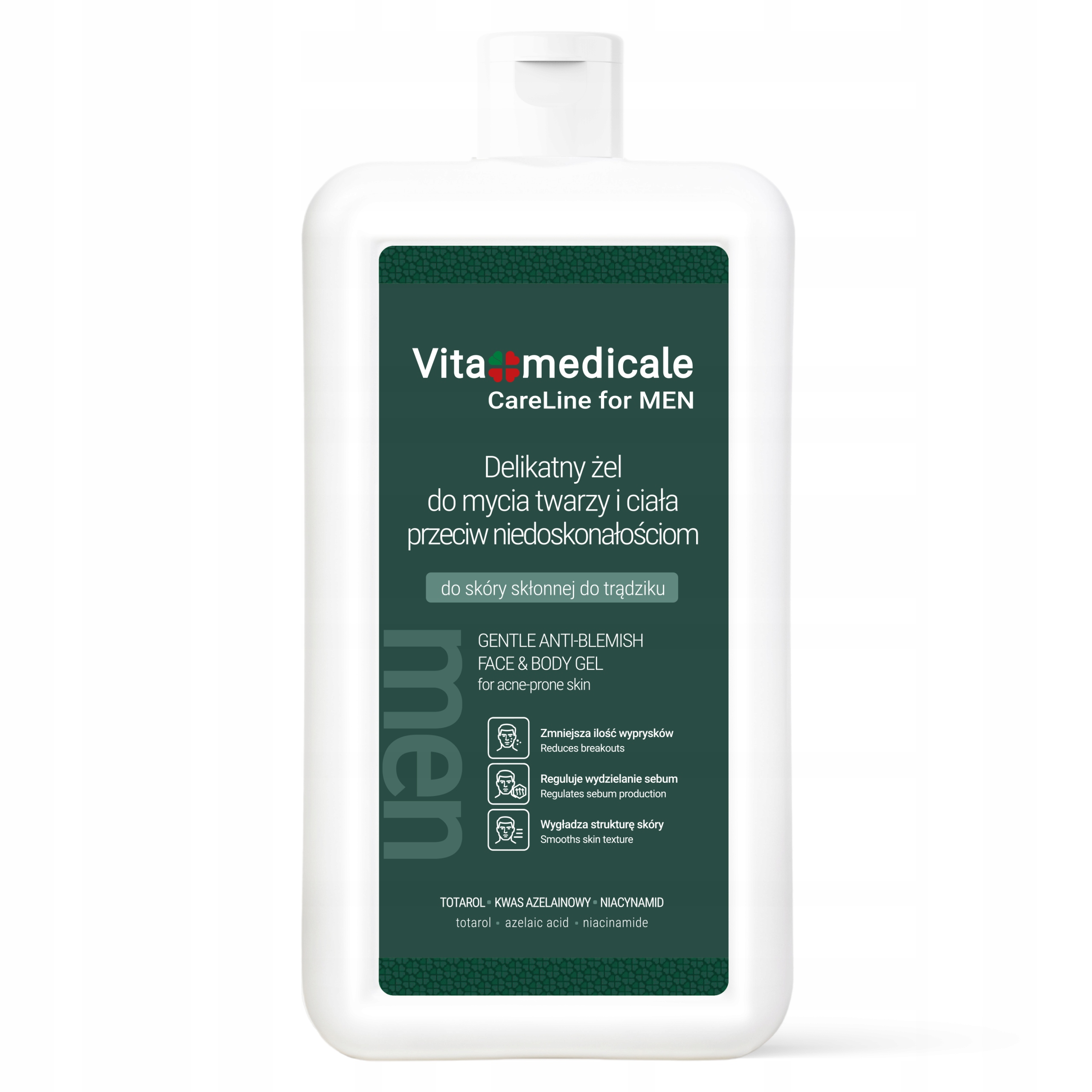 Gel na mytí obličeje a těla 450 ml na nedokonalosti a akné VitaMedicale