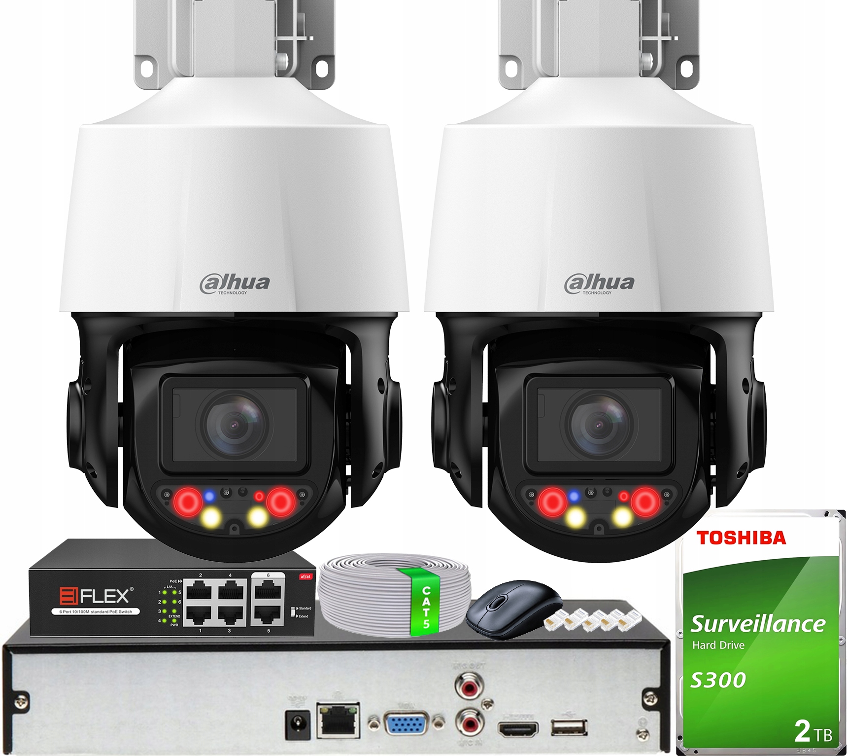 Ip monitorovací sada Dahua 2 kamery 4Mp SD3E410DB-GNY-A-PV1 PoE Full Color