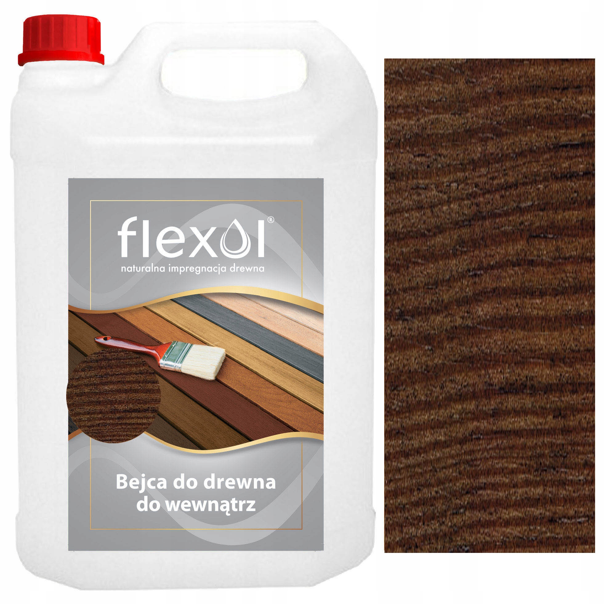 Bejca na dřevo Brunat Tmavá vnitřní 5 L Flexol