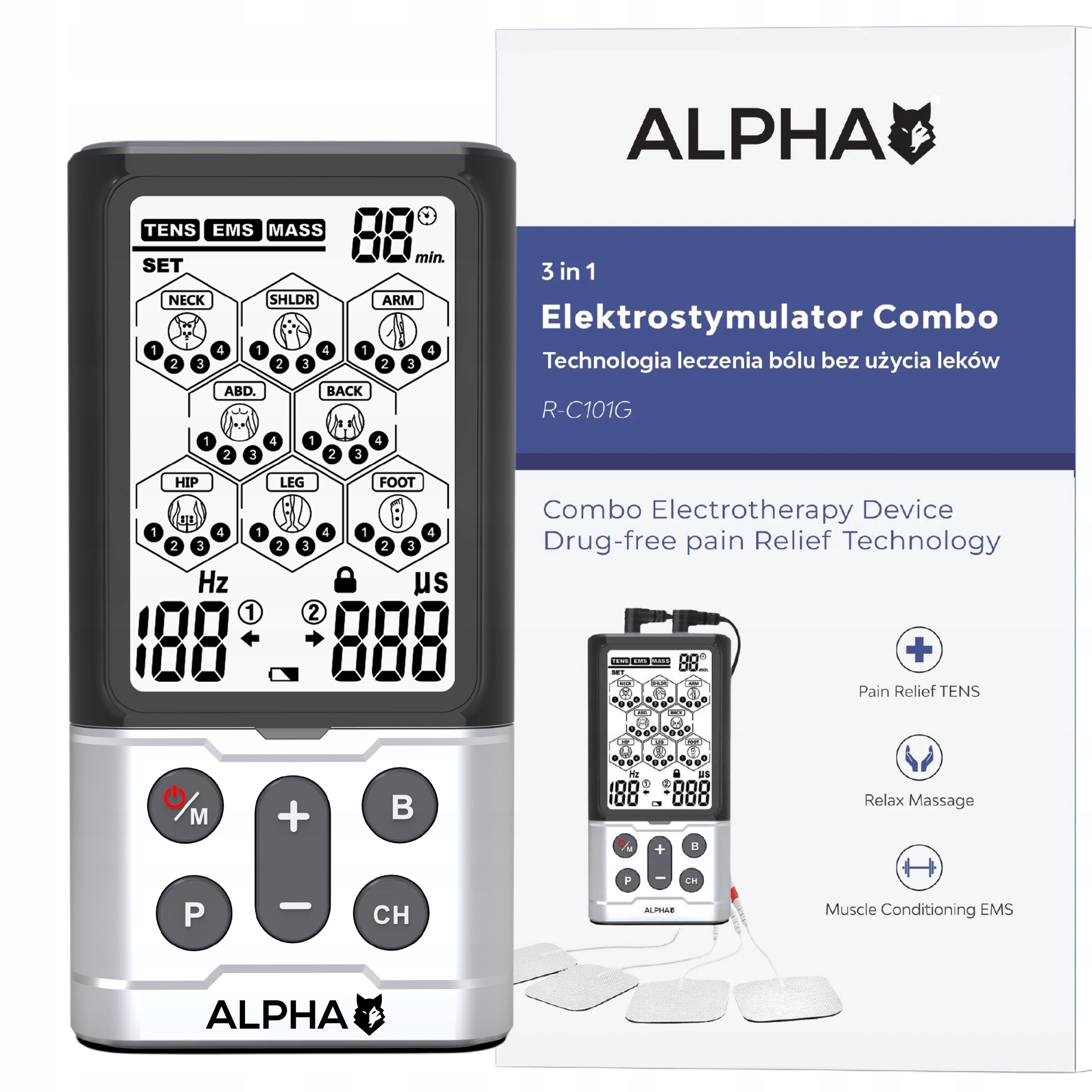 Elektrostymulator Alpha Combo R-C101G
