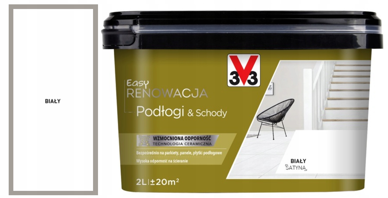 Barva V33 Podlahy a schody Easy Renovace barva bílá saténová 2L