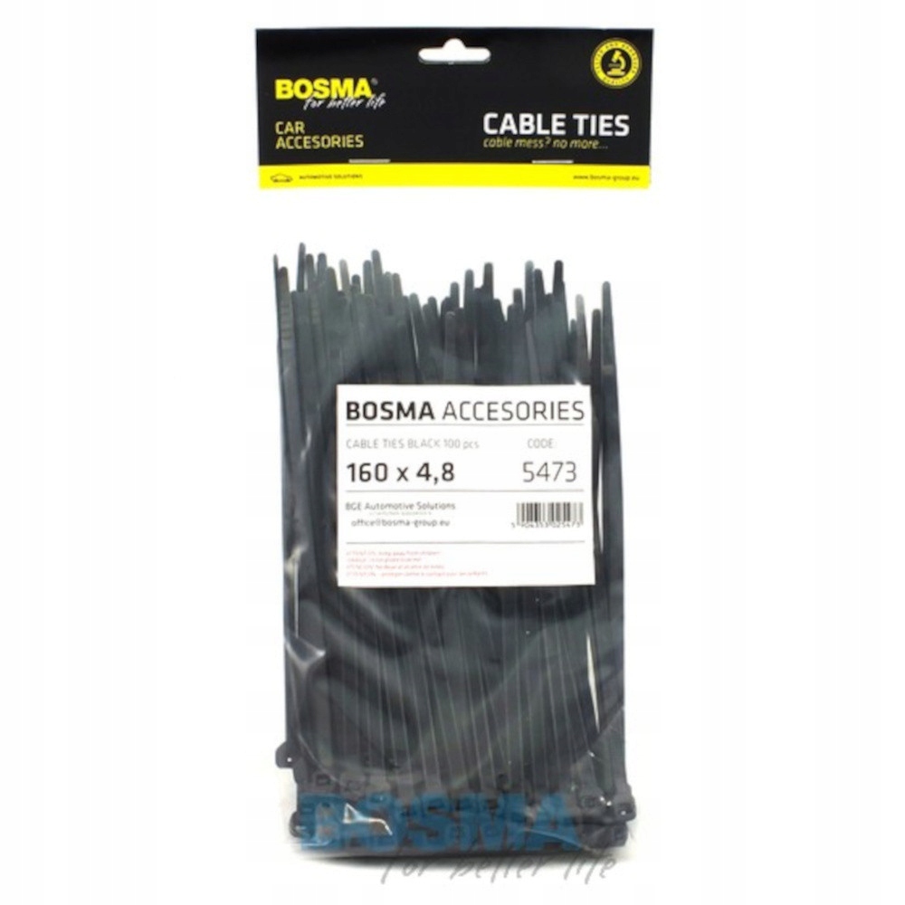 

Opaski Kablowe Czarne Bosma (100 szt) 4,8x160mm