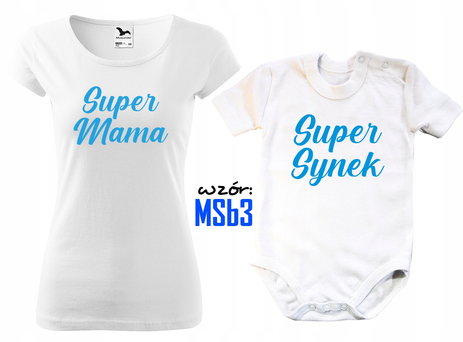 ZESTAW Damska KOSZULKA DLA Mamy I BODY dla SYNA Rozmiar uniwersalny