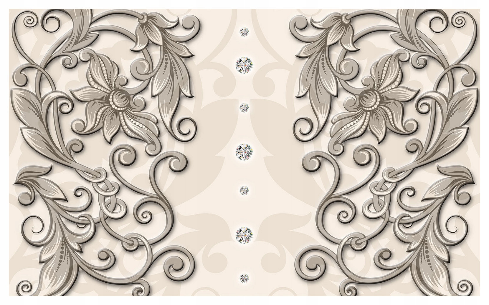 Fototapeta Béžovo-šedá Symetrie Ornament 300x210 Elegantní design lepidlo