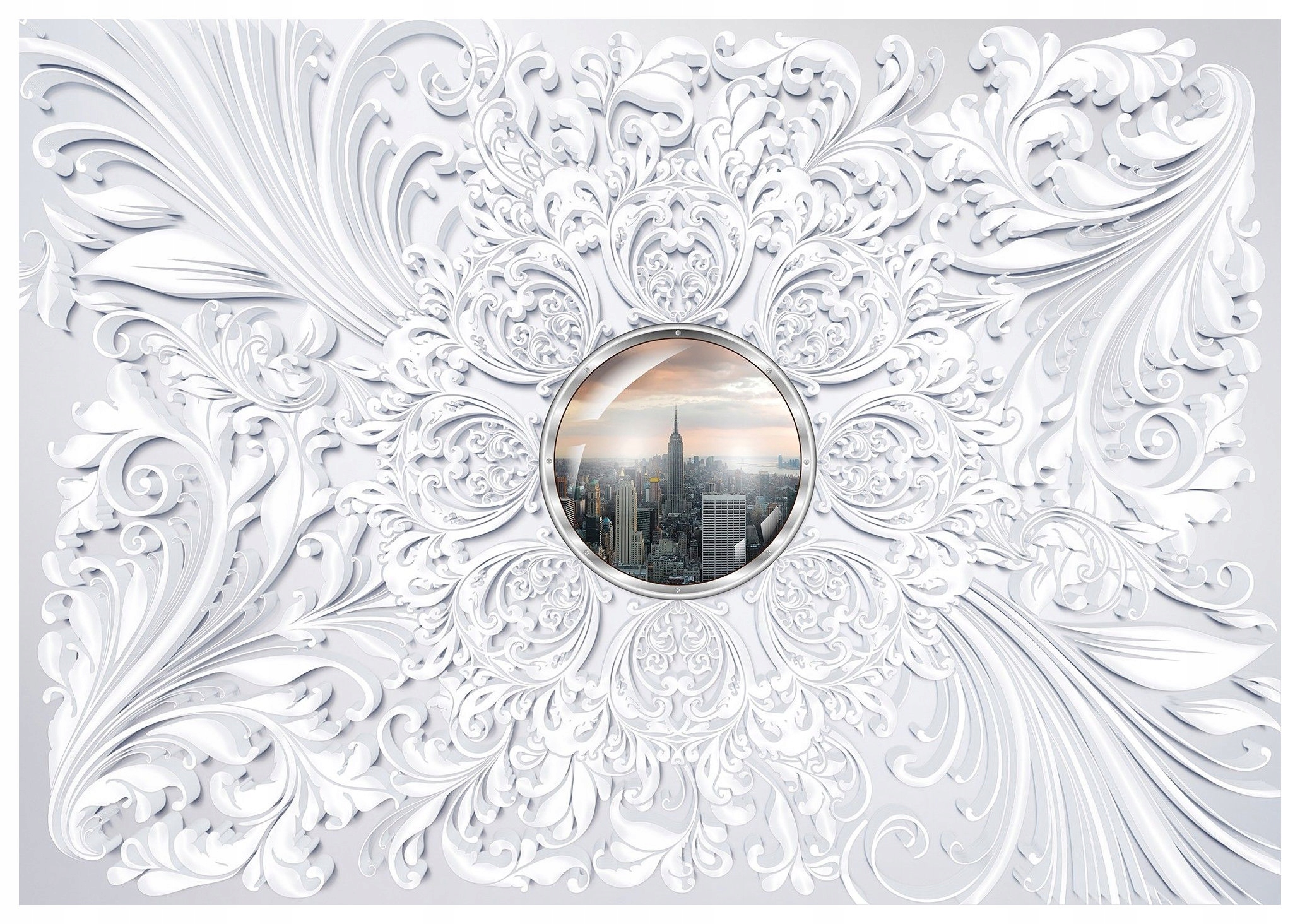 Fototapeta Město Bílé mrakodrapy Vinylová perspektiva 368x254 lepidlo