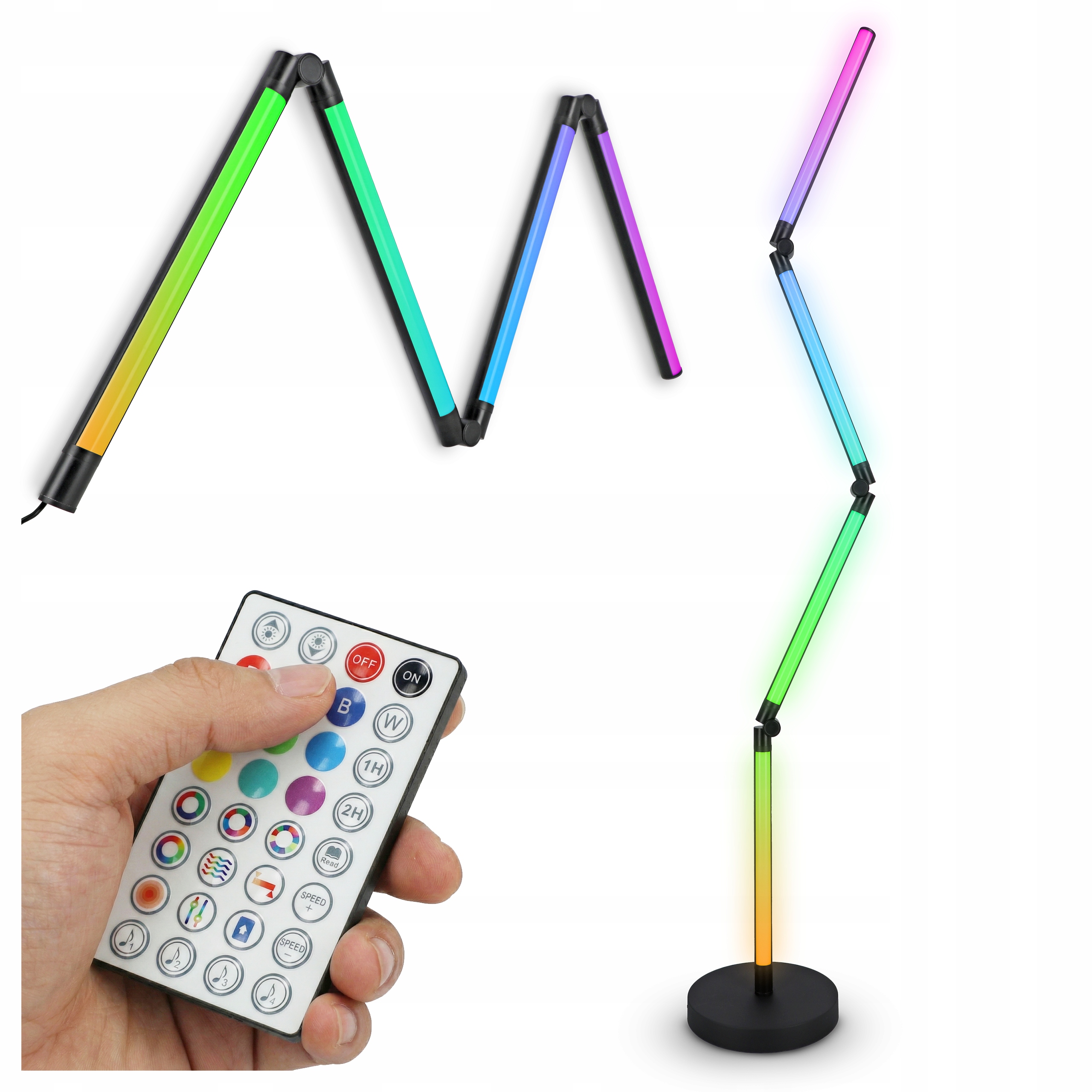 Podlahová stojací lampa Rgb IC Led Nastavitelná nástěnná lampa 2v1 Dálkový Ovladač 10W