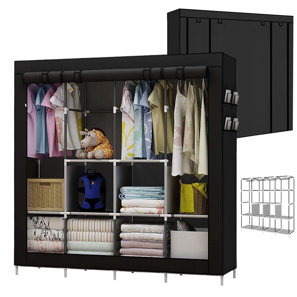 Skříň na oblečení skládací, 170 x 170 x 45 cm, šatní skříň