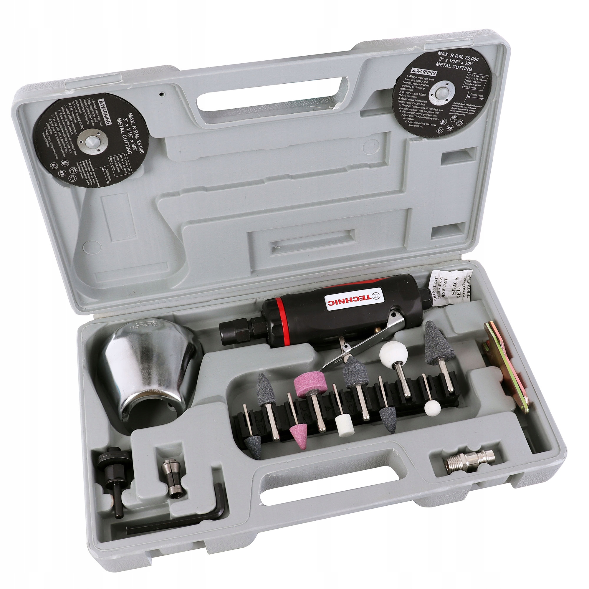 Sada Pneumatická Bruska Jednoduchá Řezačka Kotouče Kameny Kufr