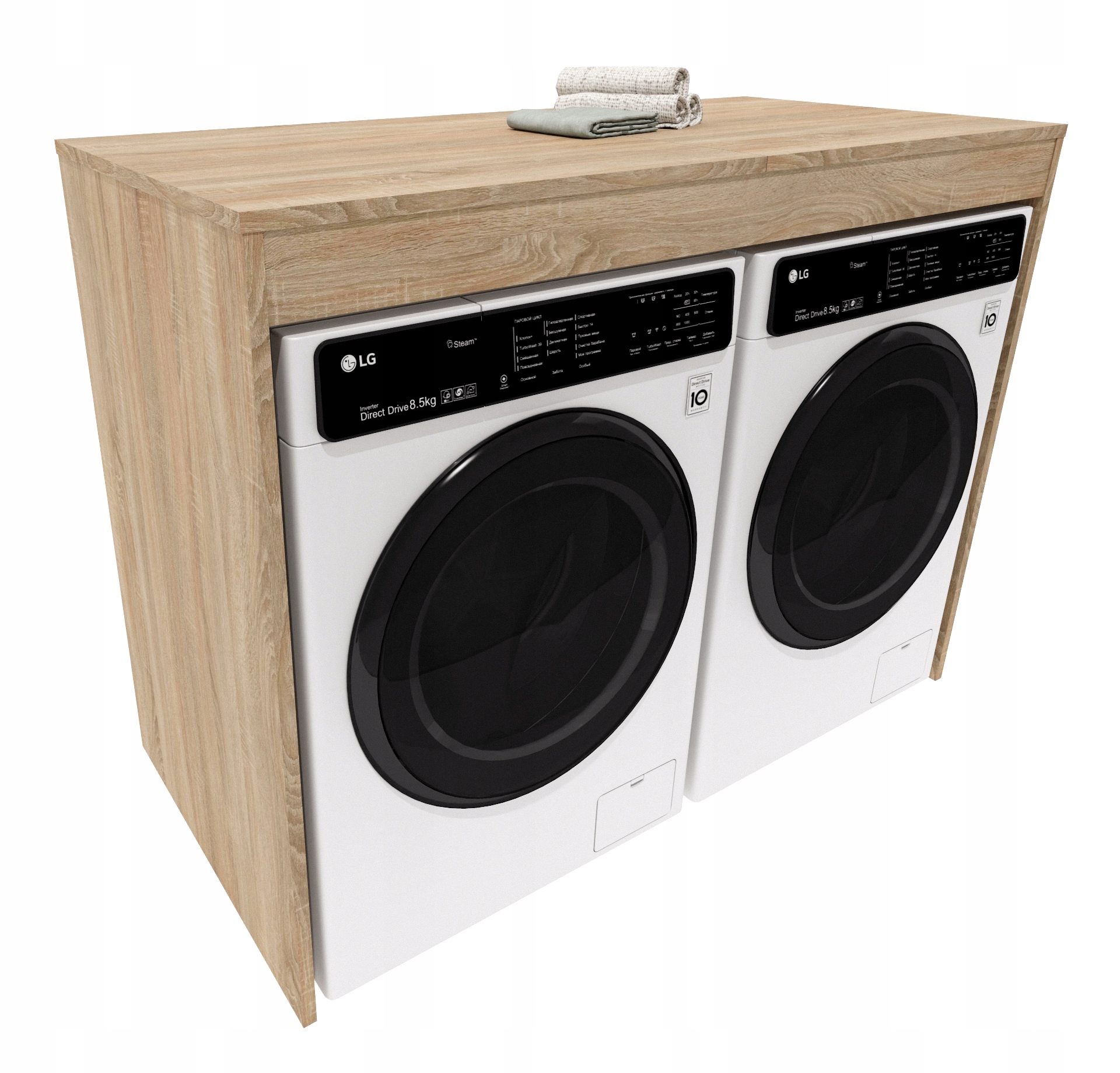 Skříňka pračka sušička regál koupelna zabudovaná úroveň dub sonoma dvojitá