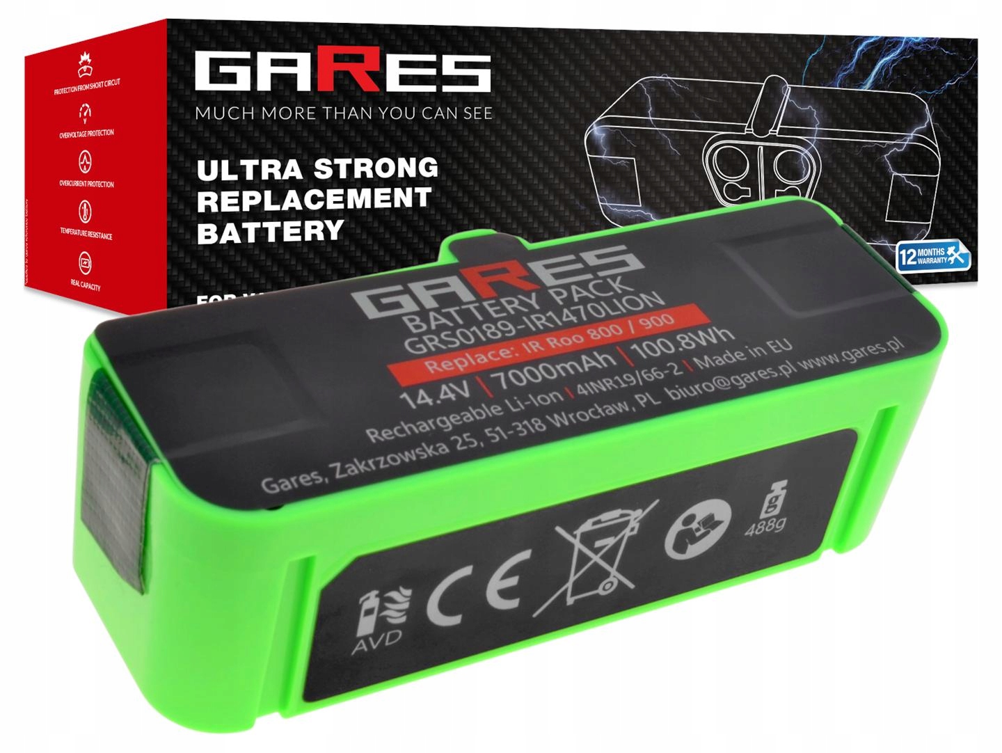 Akumulátor Gares pre iRobot Roomba 800 890 891 895 896 899 14,4V 7,0Ah