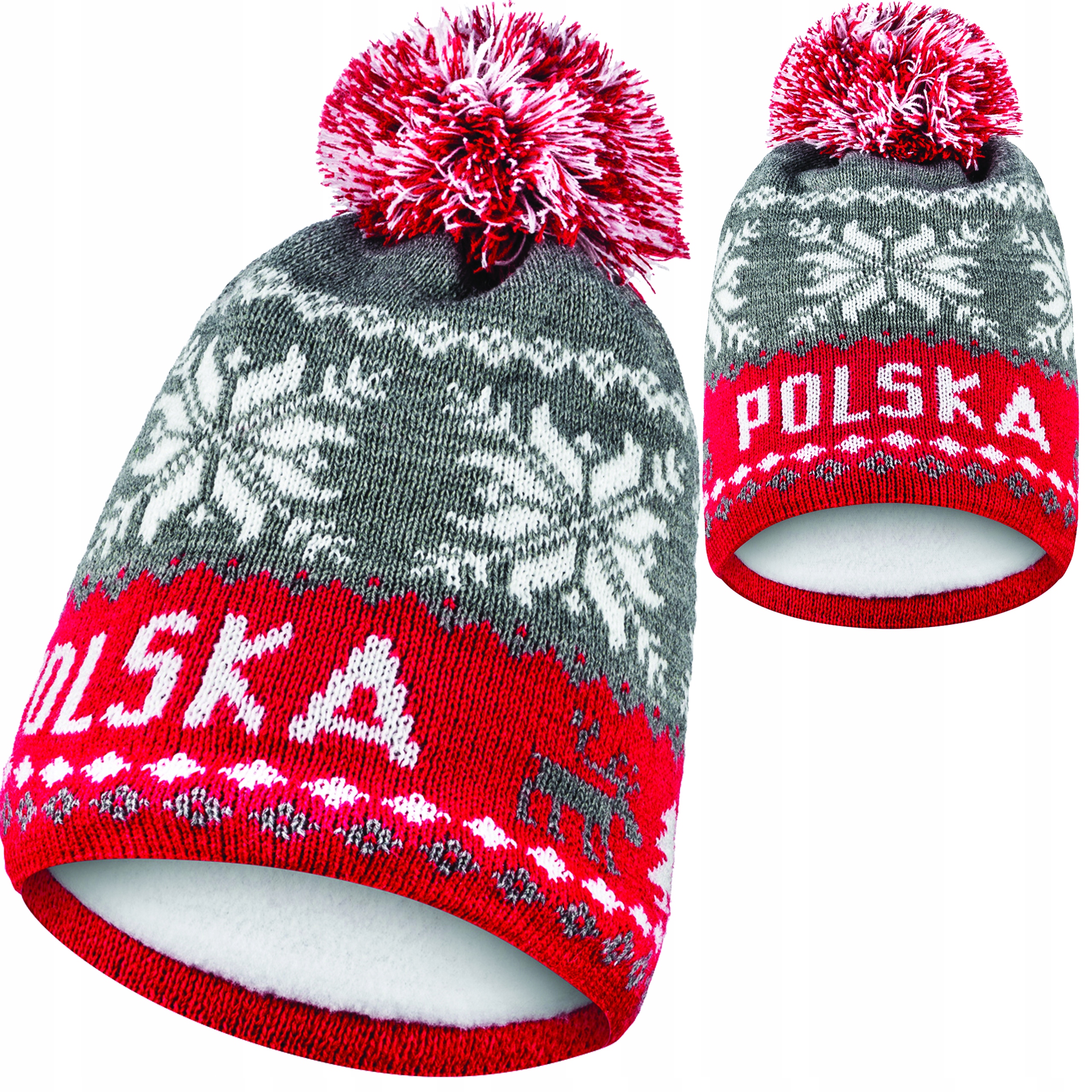 

Czapka z pomponem Polski Kibic polar termoaktywny