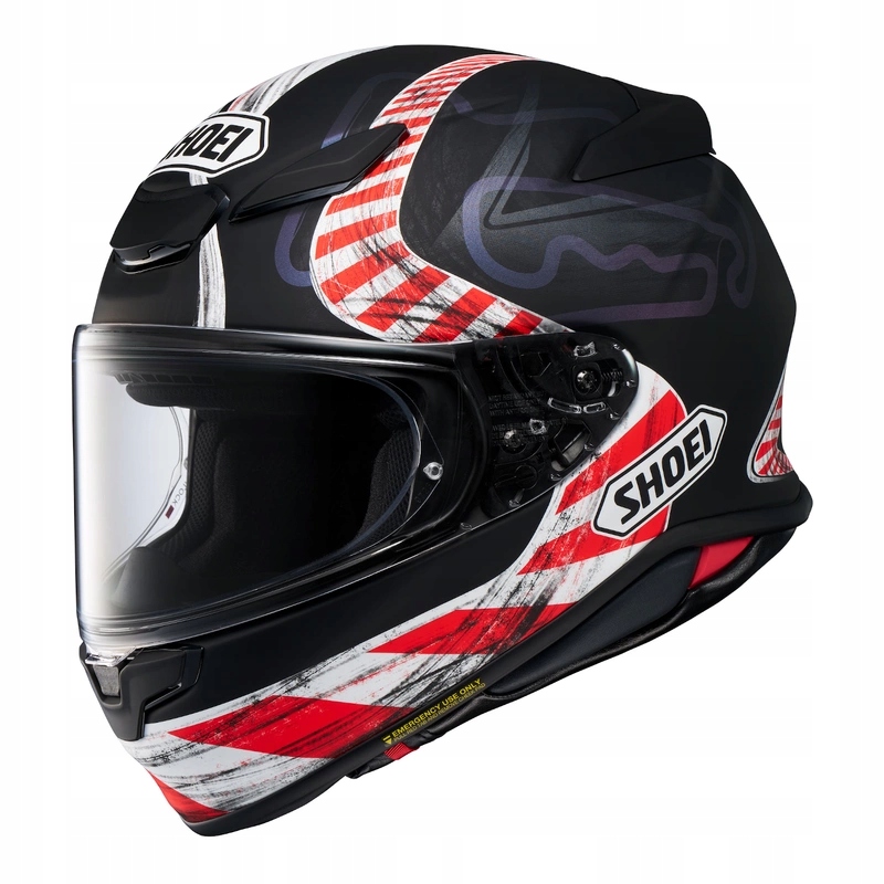 Motocyklová prilba Shoei NXR2 Knee Down TC-5 čierna červená biela Darčeky