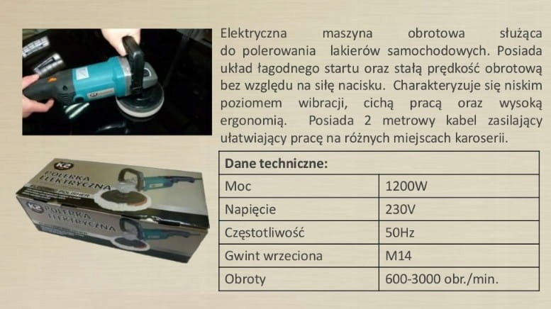 K2 MASNER ELEKTRYCZNA POLERKA OBROTOWA 1200W EAN (GTIN) 5906534006646