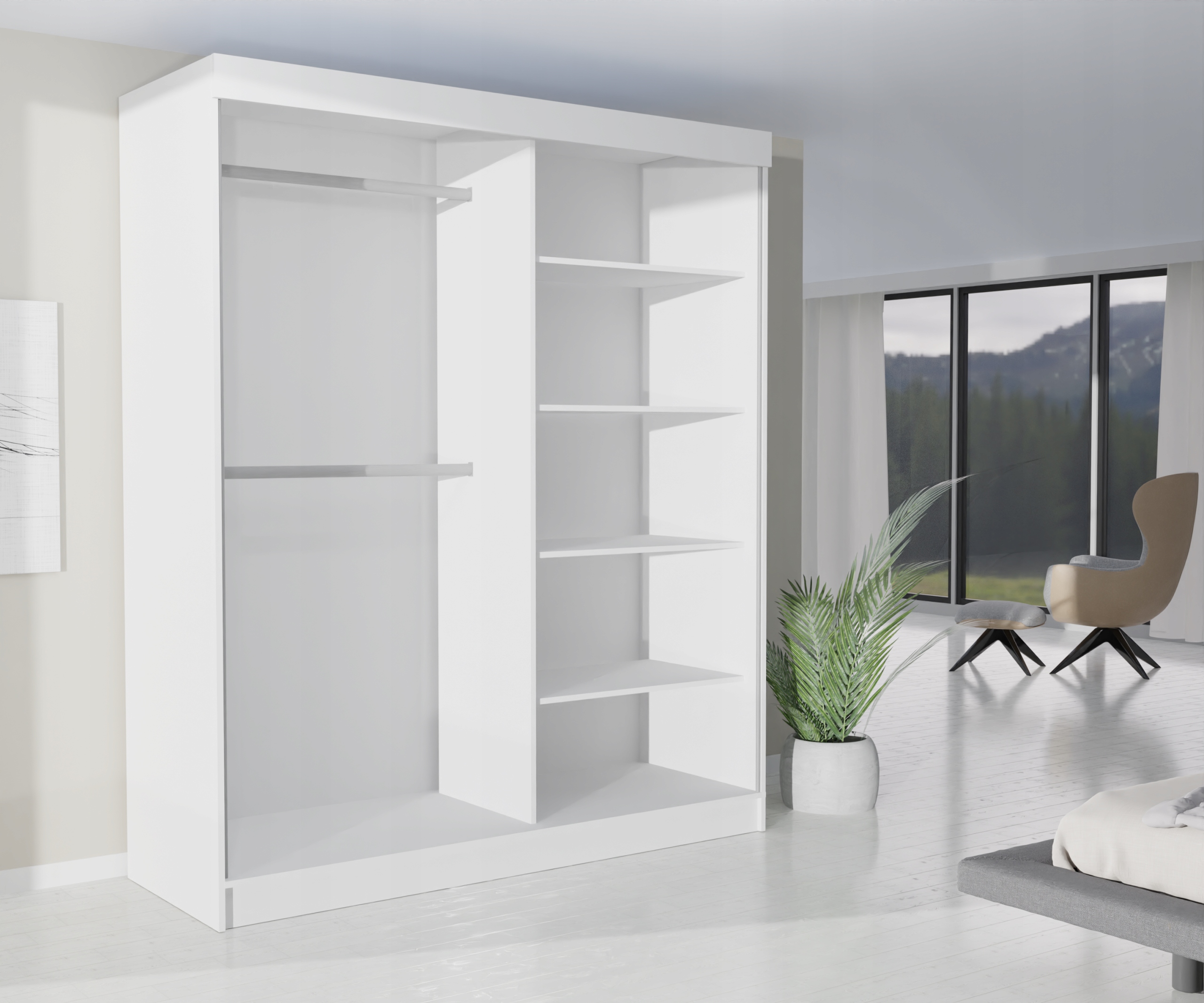 SZAFA PRZESUWNA GARDEROBA - BERNO 2D 140CM BIAŁA PRZESUWNA LUSTRO PŁYTA Marka inna