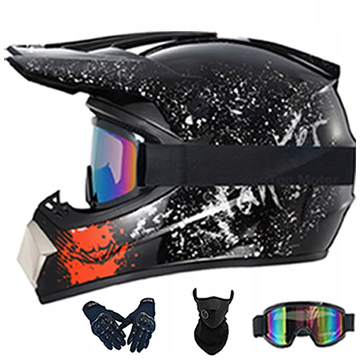 Motocyklová Přilba Lehká Enduro Quada Brýle Rukavice Maska XL
