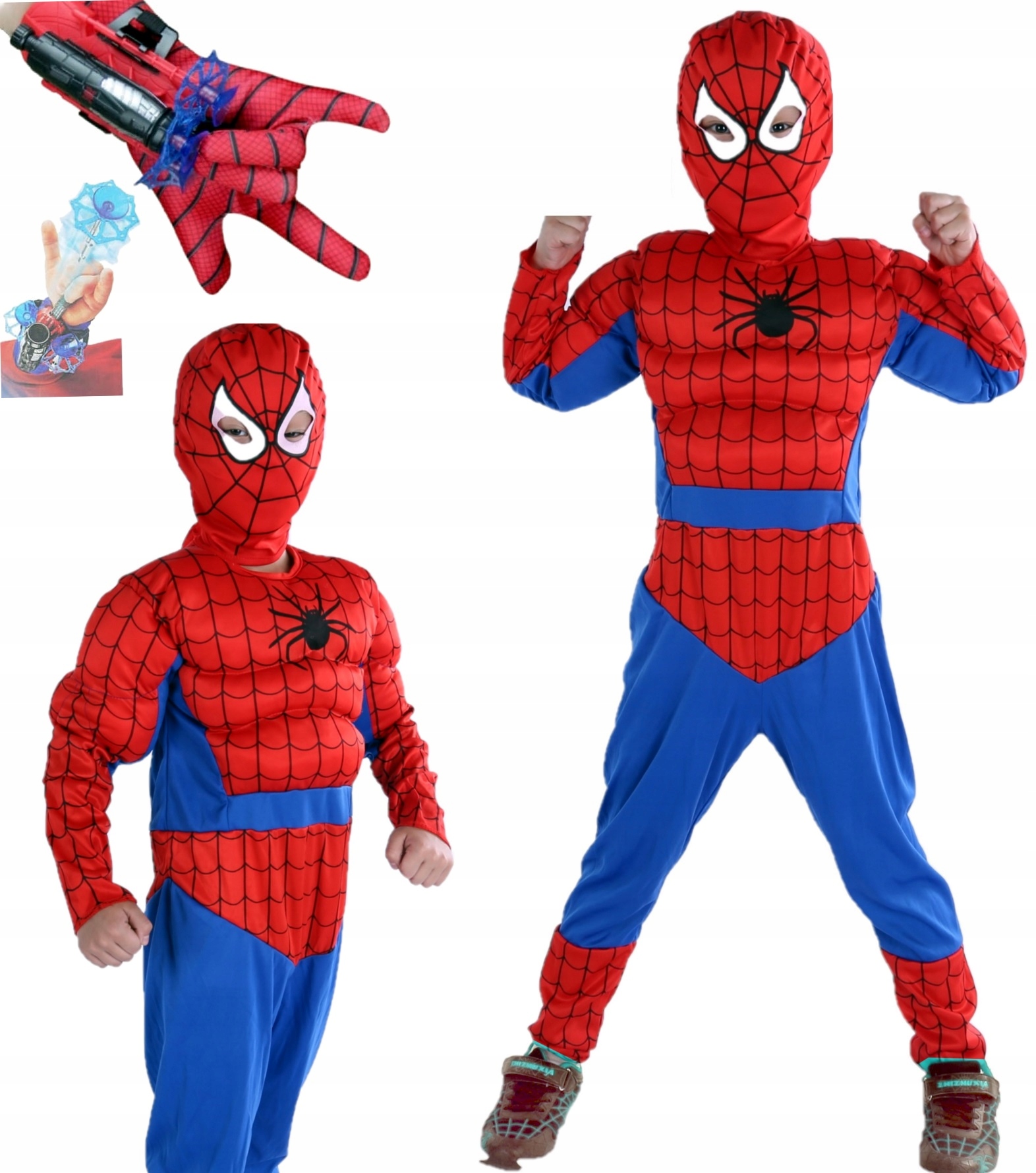 

Spiderman Strój z Mięśniami Mięśnie Maska 128-134