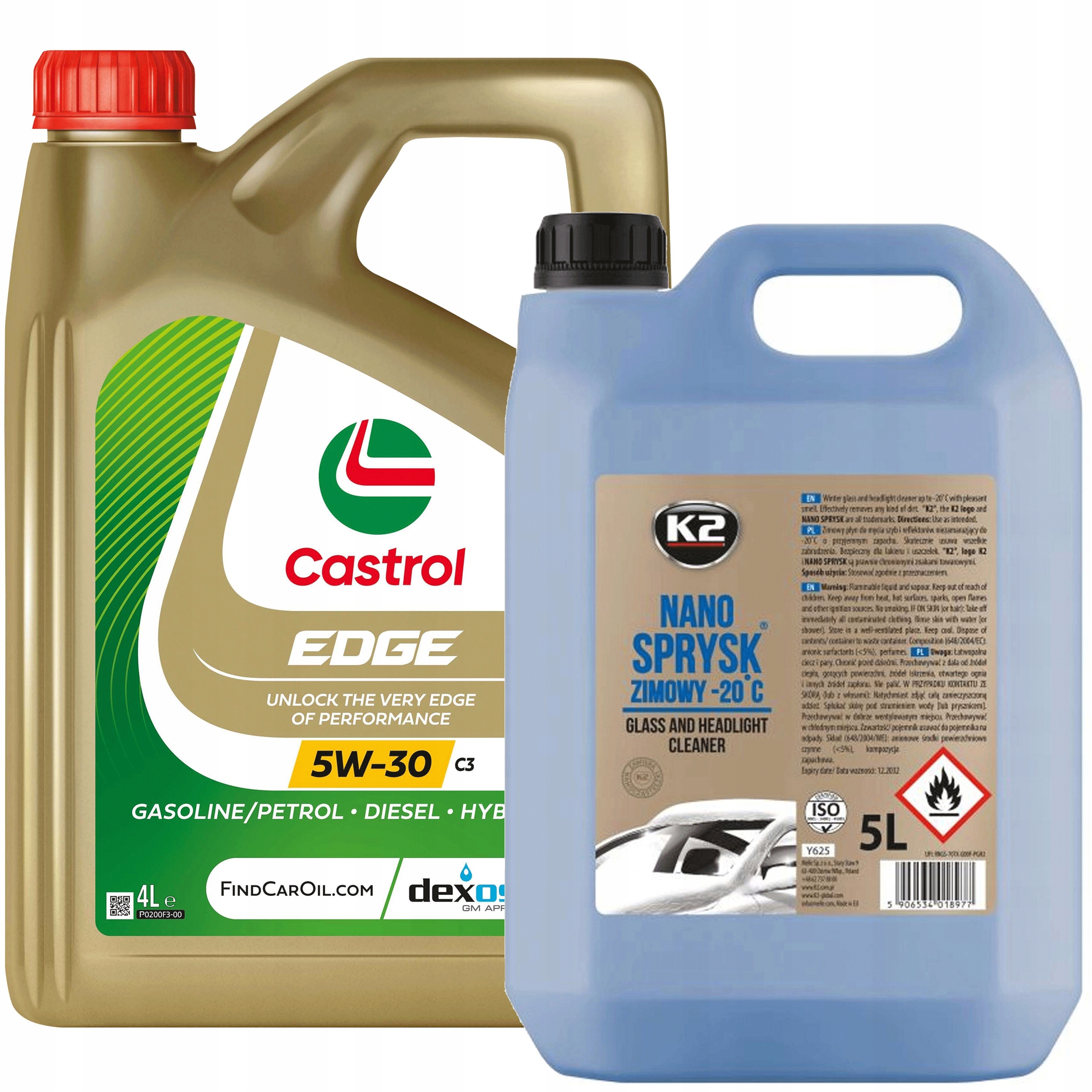 Olej Castrol Edge 5W-30 C3 Pc 4L K2 Tekutina do ostrekovačov Zimná -20C 5L