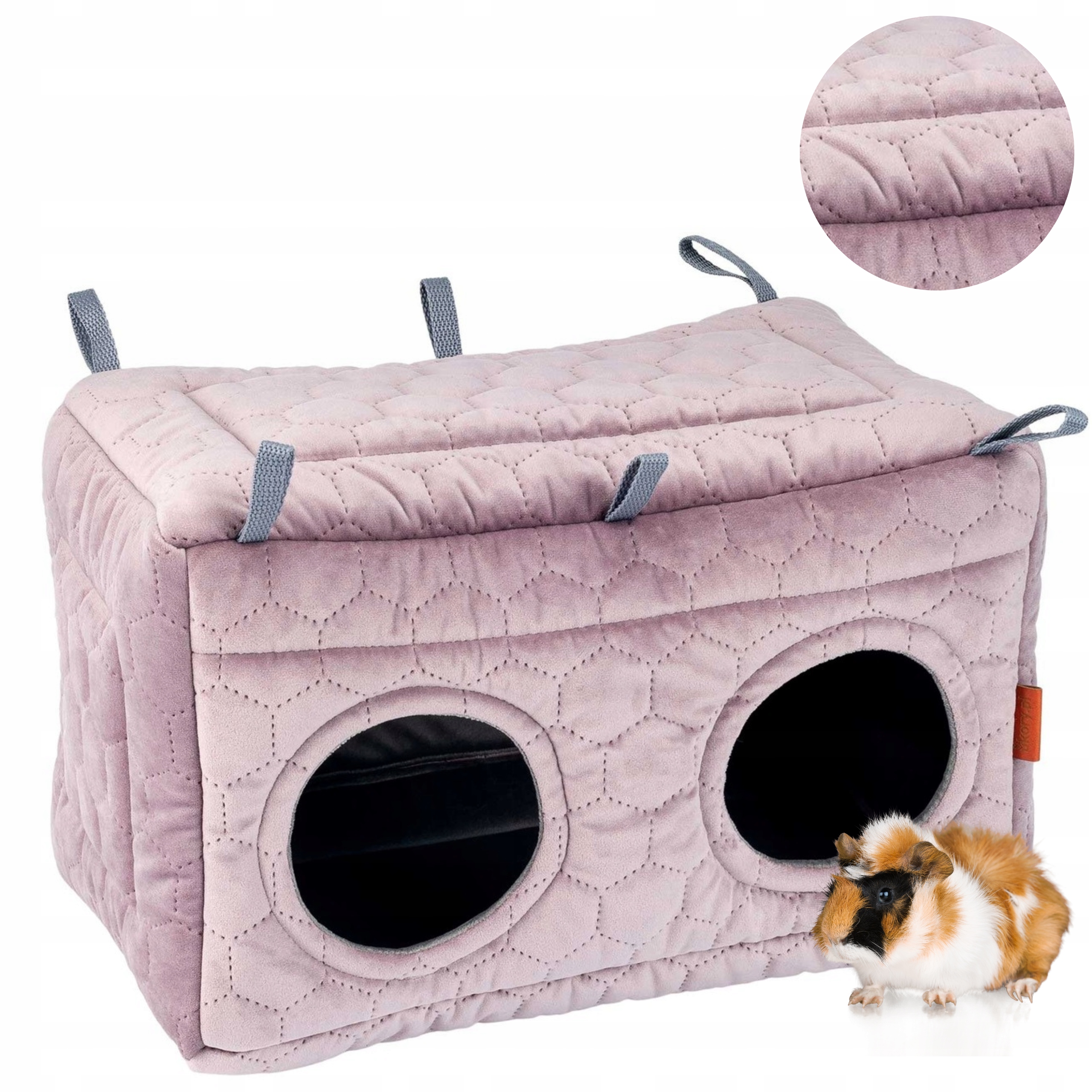 Závěsný Domeček Se Dvěma Vchody pro morčata, hlodavce, činčily, fretky 34x22cm