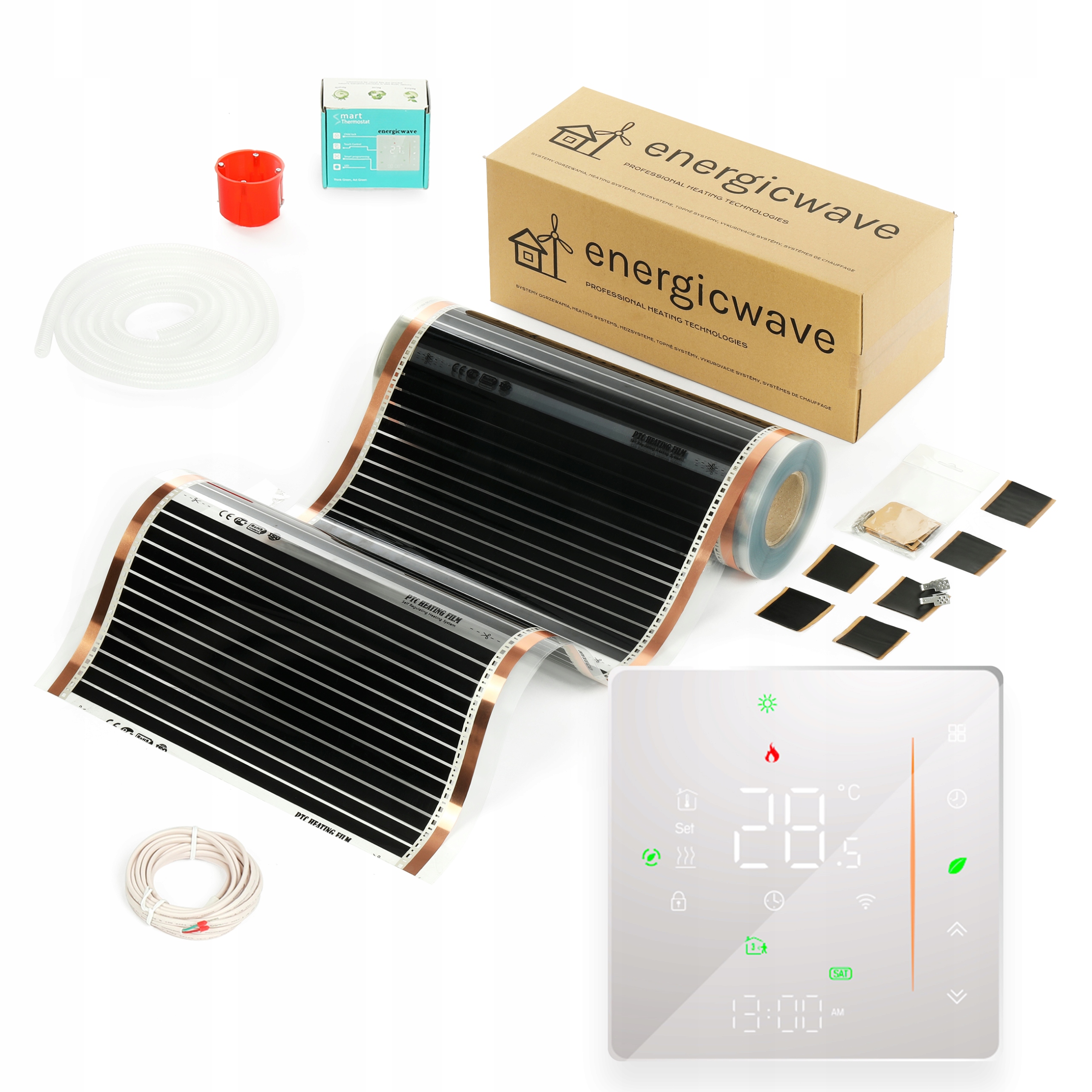 Vykurovacia fólia 110 W 4,5 m2 s termostatom, elektrické vykurovanie, komplet