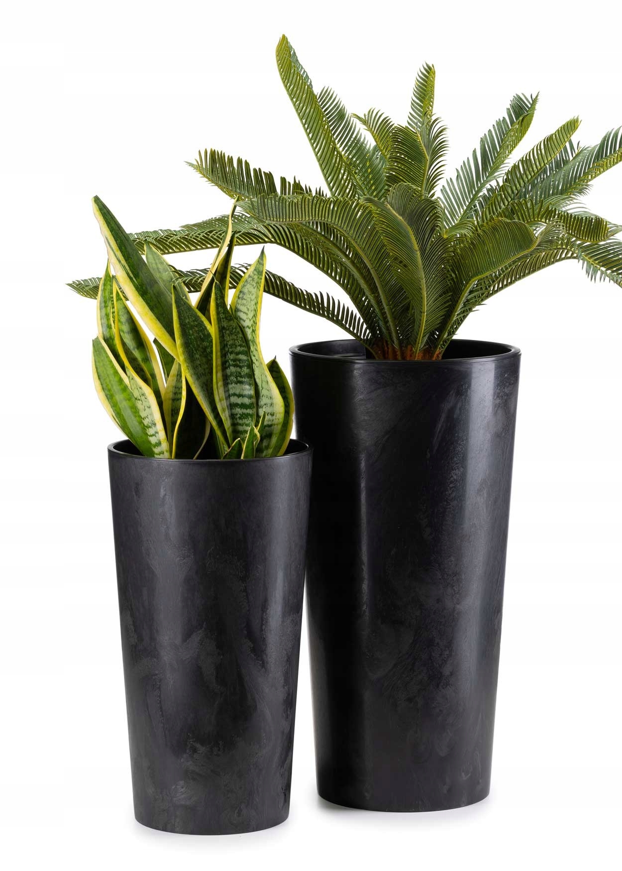 Sada 2x Květináč vložka do květináče Vysoký Zahradní 57cm Betonový Loft