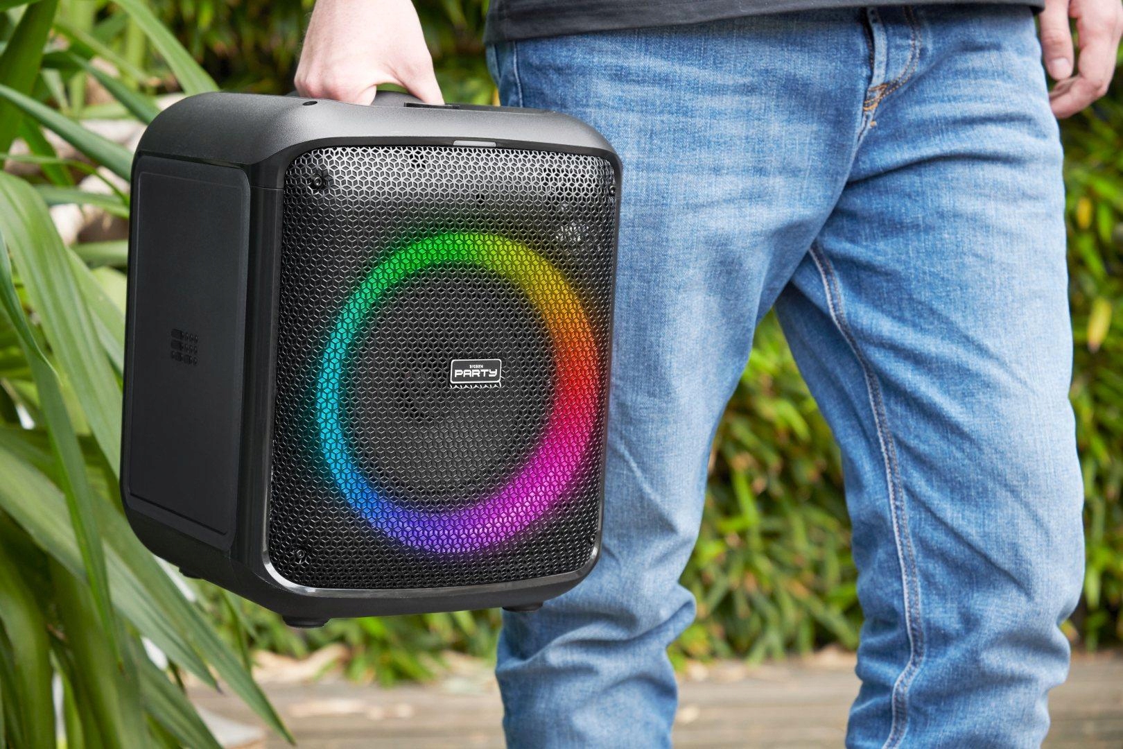 Big Ben Głośnik Bluetooth Mikrofon Party Cube Karaoke Podświetlenie 200W Kolor czarny