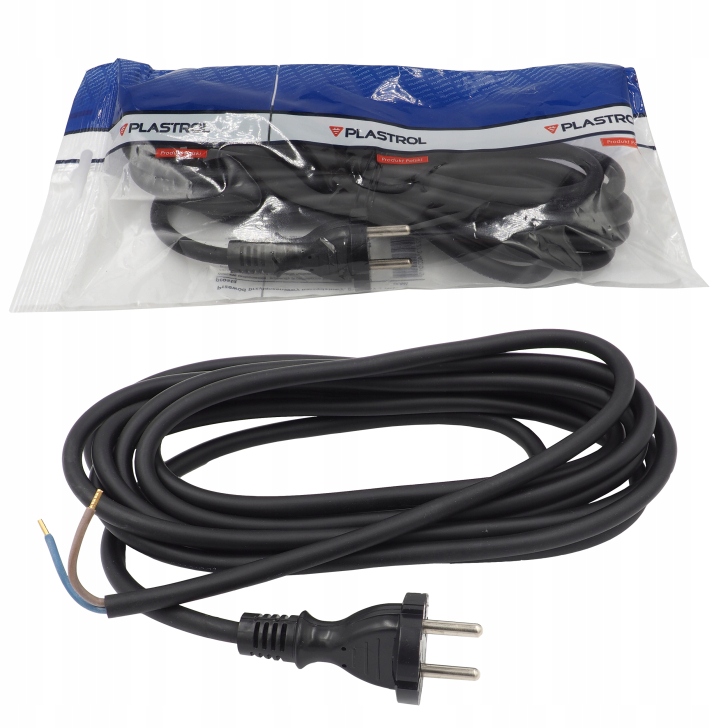 PRZEWÓD KABEL PP-21 H05RR DO ELEKTRONARZĘDZI GUMOWY Z WTYCZKĄ 2x1,5mm 3m Marka Plast-Rol