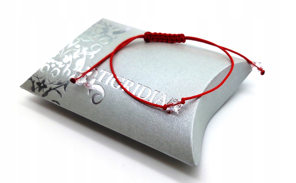 

Bransoletka szczęścia sznurkowa Swarovski el. Red