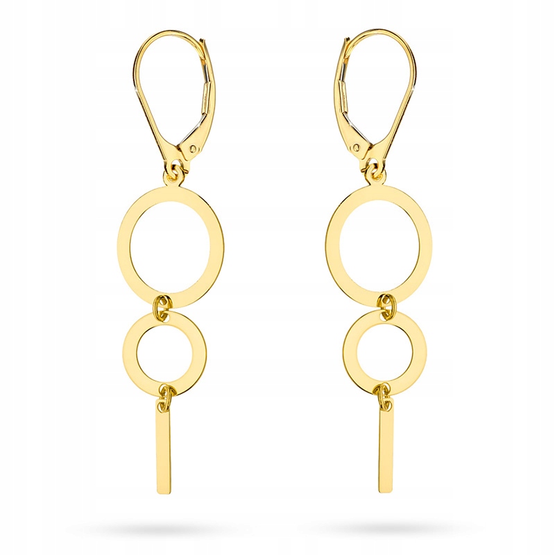 Visací Zlaté Náušnice ryzost 585 Kruhy Ring 14k