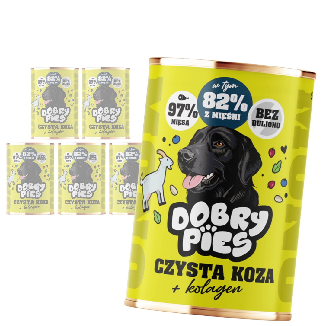 Levně Dobry Pies Mono 6x400 g Monoproteinové Vlhké Krmivo pro psy Koza Kolagen