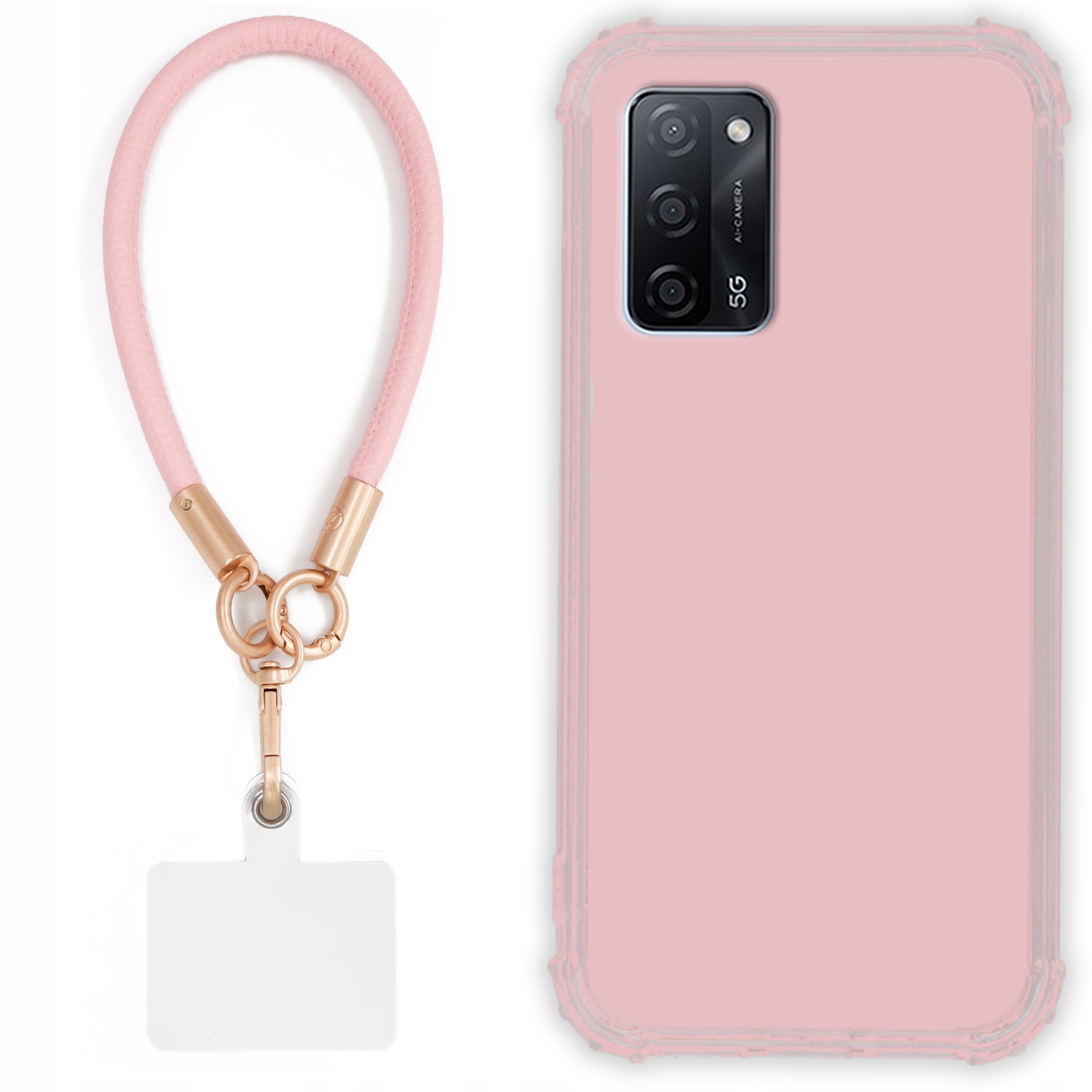 Pouzdro Pro Oppo A55 5G Case Antishock Pinky Růžové vodítko Sada Odolné Tpu