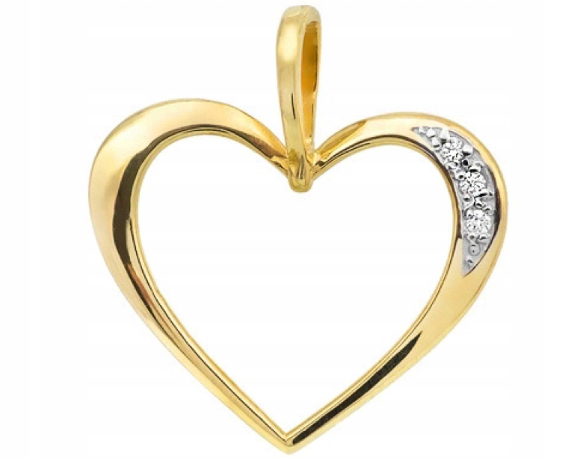 Zlatý přívěsek s brilianty srdce 585 diamanty