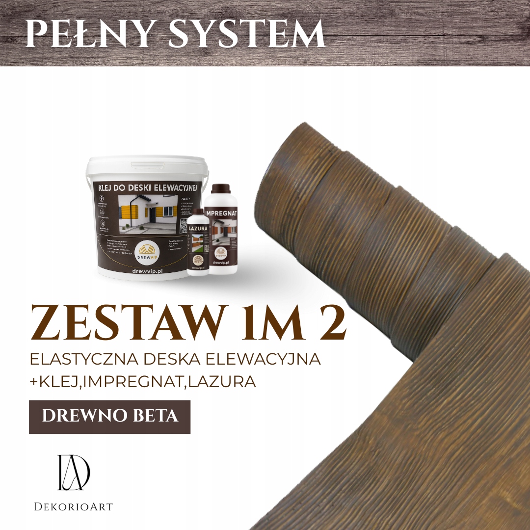 Set 1 m2 Pružná fasádní deska barva Dřevo Beta Imitace dřeva