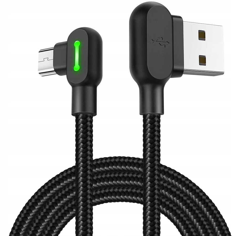 Mcdodo Szybki Kabel Kątowy 90° LED micro USB 1,8m