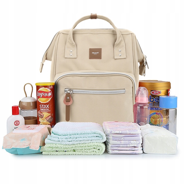 Plecak do wózka Himawari HM1213 dla mam organizer cappuccino