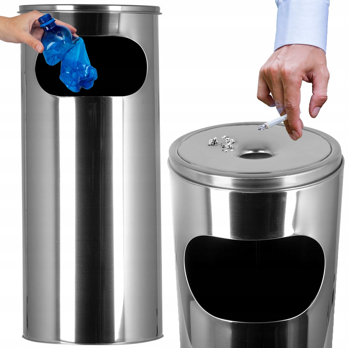 Levně Stojící Popelník Popelník Odpadkový Koš Kovový Odpadkový Koš Venkovní