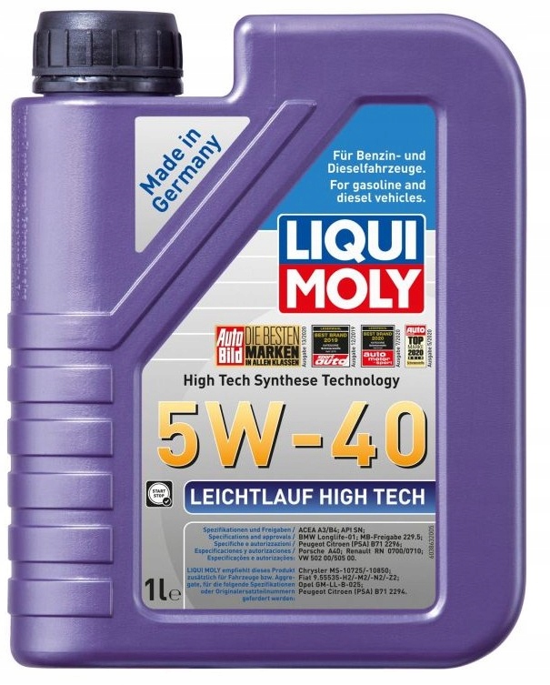 Liqui Moly Leichtlauf High Tech 5W40 Renault Mercedes Bmw Fiat Youngtimer Z
