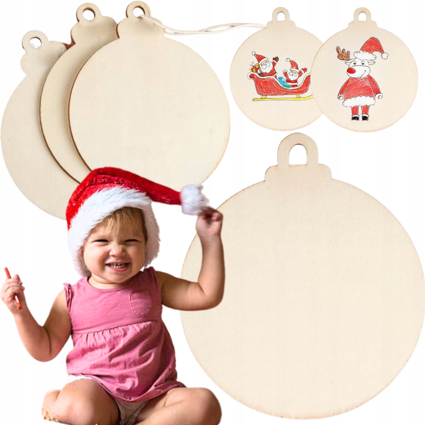 Vánoční Baňky Přívěsky 100 Ks Základ pro malování Dárky na Mikuláše pro děti