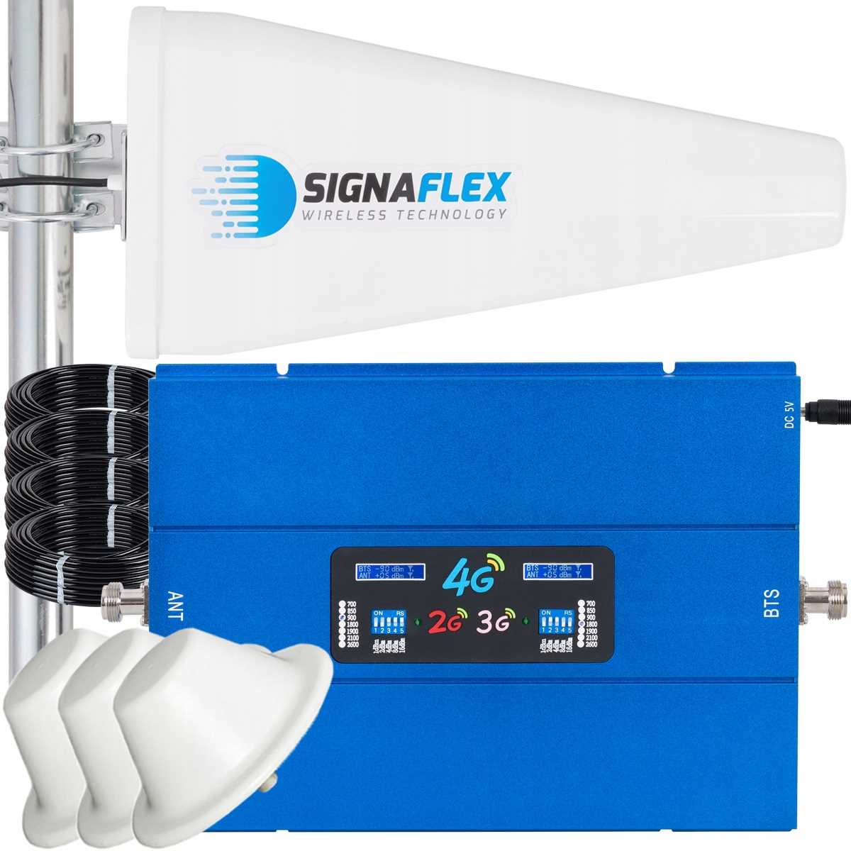 Sada Zosilňovačov 70 dBi Signálu Telefónu Egsm Internetu 4G Lte Antény 10 m