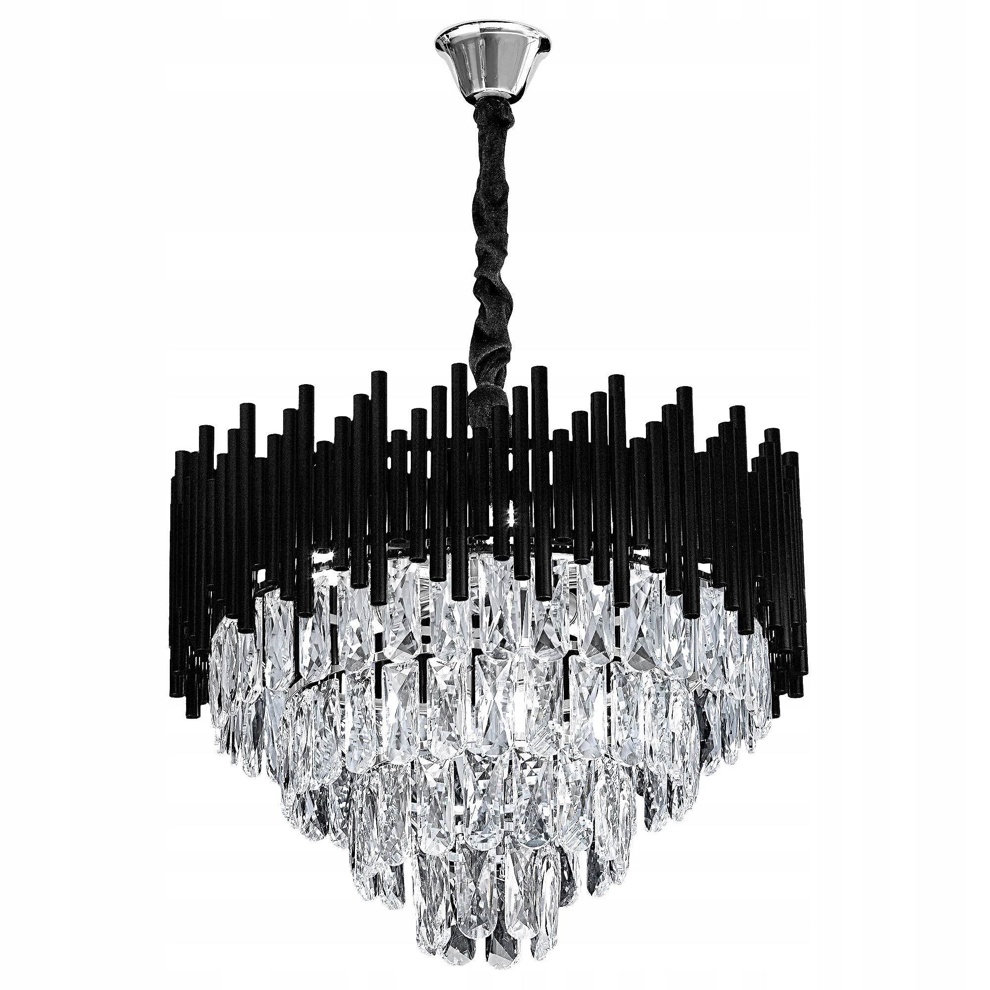 Závesná lampa Luster Glamour Čierna Kryštál Do Obývačky 7 x E14 Toolight