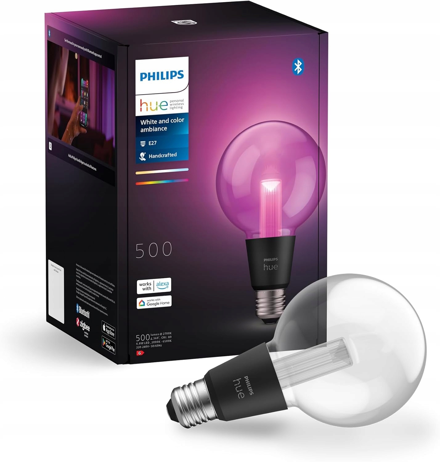 Led žárovka E27 6,8W Filament Smart White and Color Ambiance Philips Hue