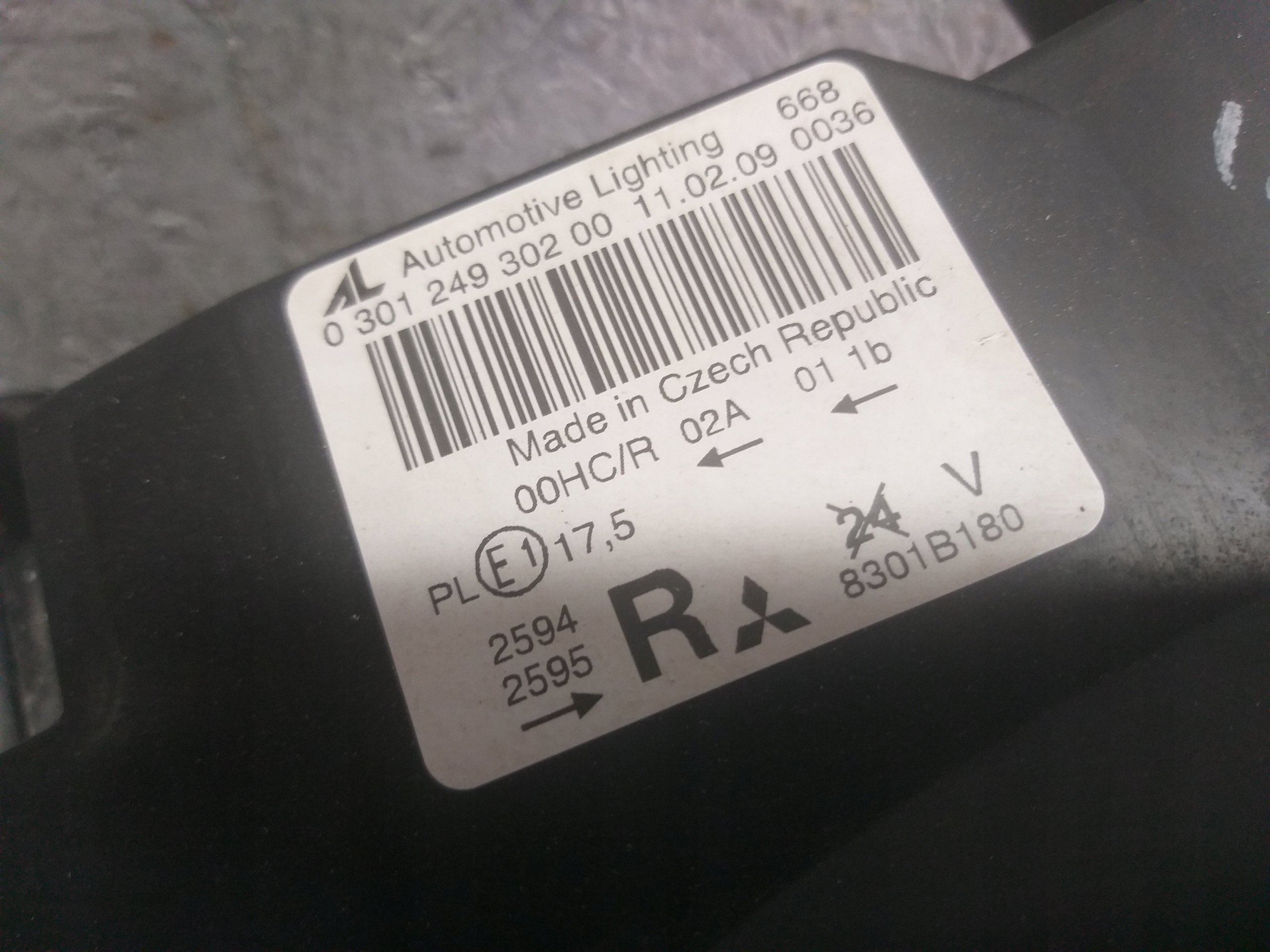 light front right MITSUBISHI COLT 08- 8301B180
