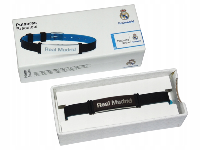 Real Madryt Silikonowa Bransoletka Klubowa Opaska Czarno-morska