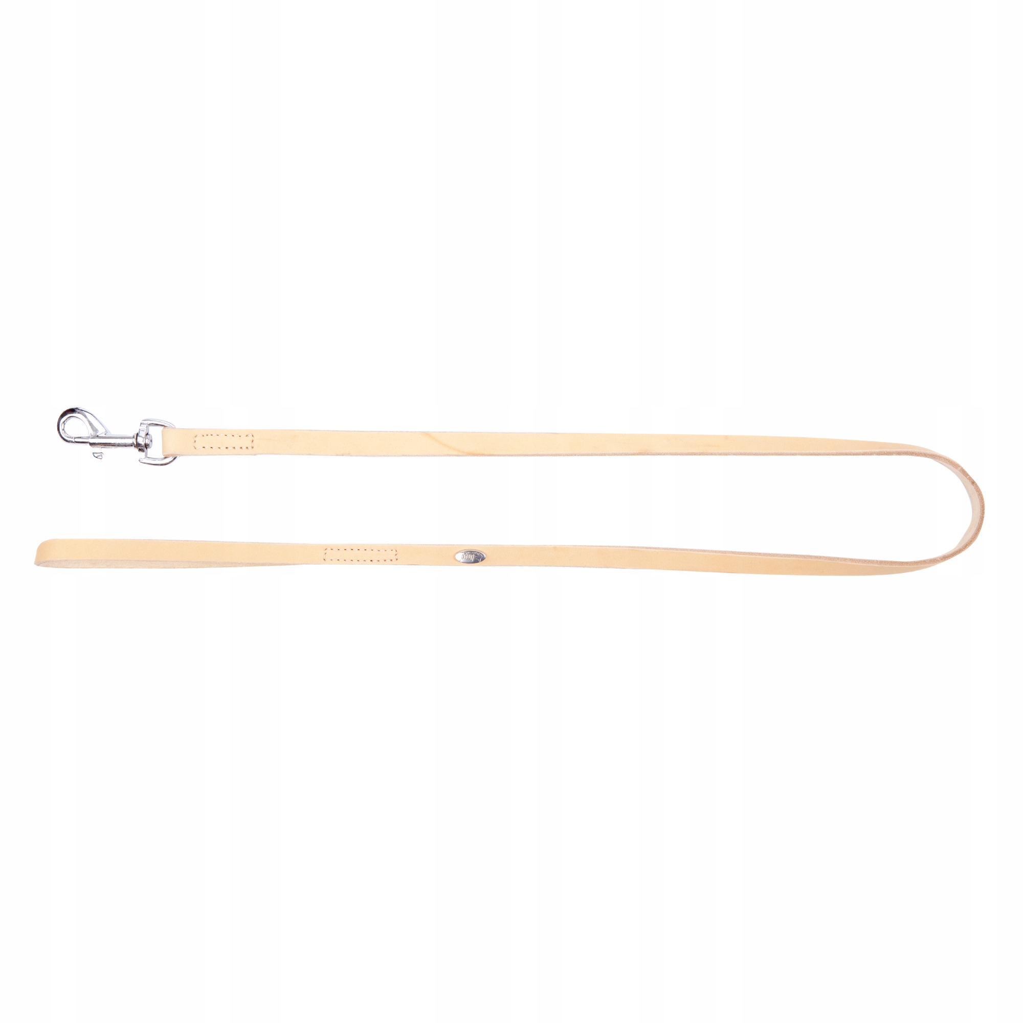 Levně Dingo Vodítko šitá z kůže Soft 0,8 x 120 cm Natura