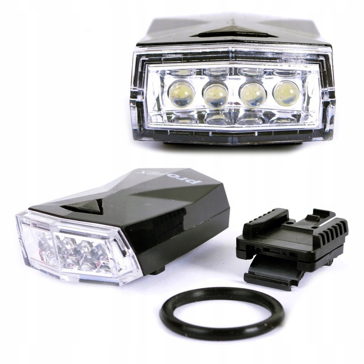 LAMPKA ROWEROWA PRZEDNIA STAR 4 LED CZARNA